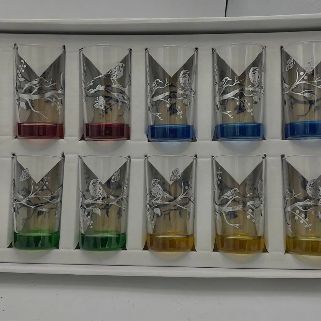 55. Tea Glasses decorated 12 - Image 1